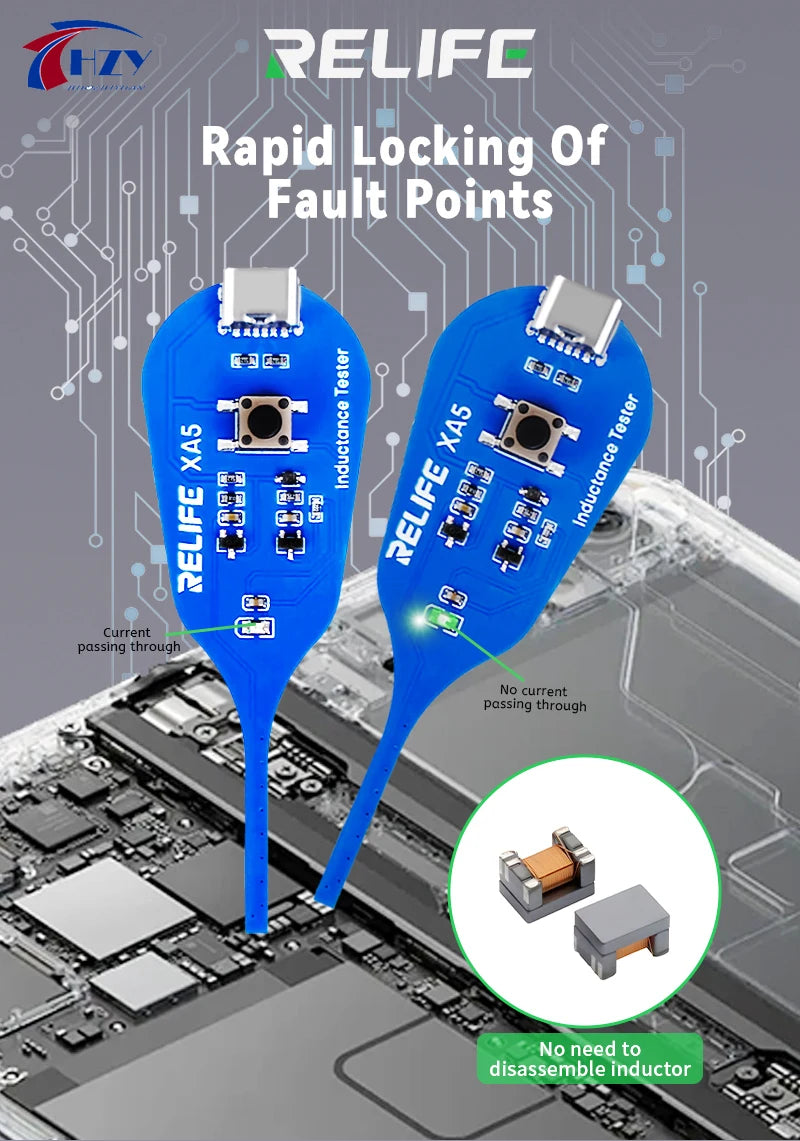 RELIFE XA5 Inductance Tester Electromagnetic Non-Contact Fault Detection for Phones PCB Motherboard Repair Diagnostics Tool