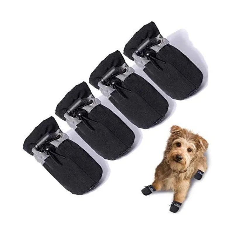 Comfort Dog Shoes, Soft Breathable Lining & Non-Slip Sole, Adjustable Strap for Secure Fit, for Daily Walk Travel, 4PCS