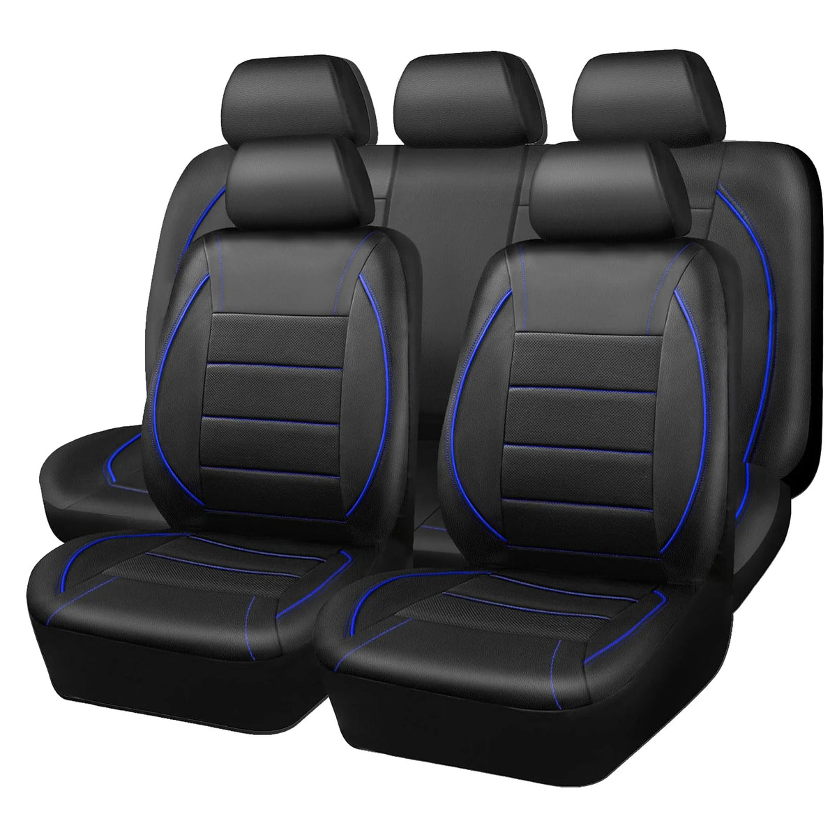 Universal Leather Car Seat Covers Simple Style Breathable Full Set or Front Pair