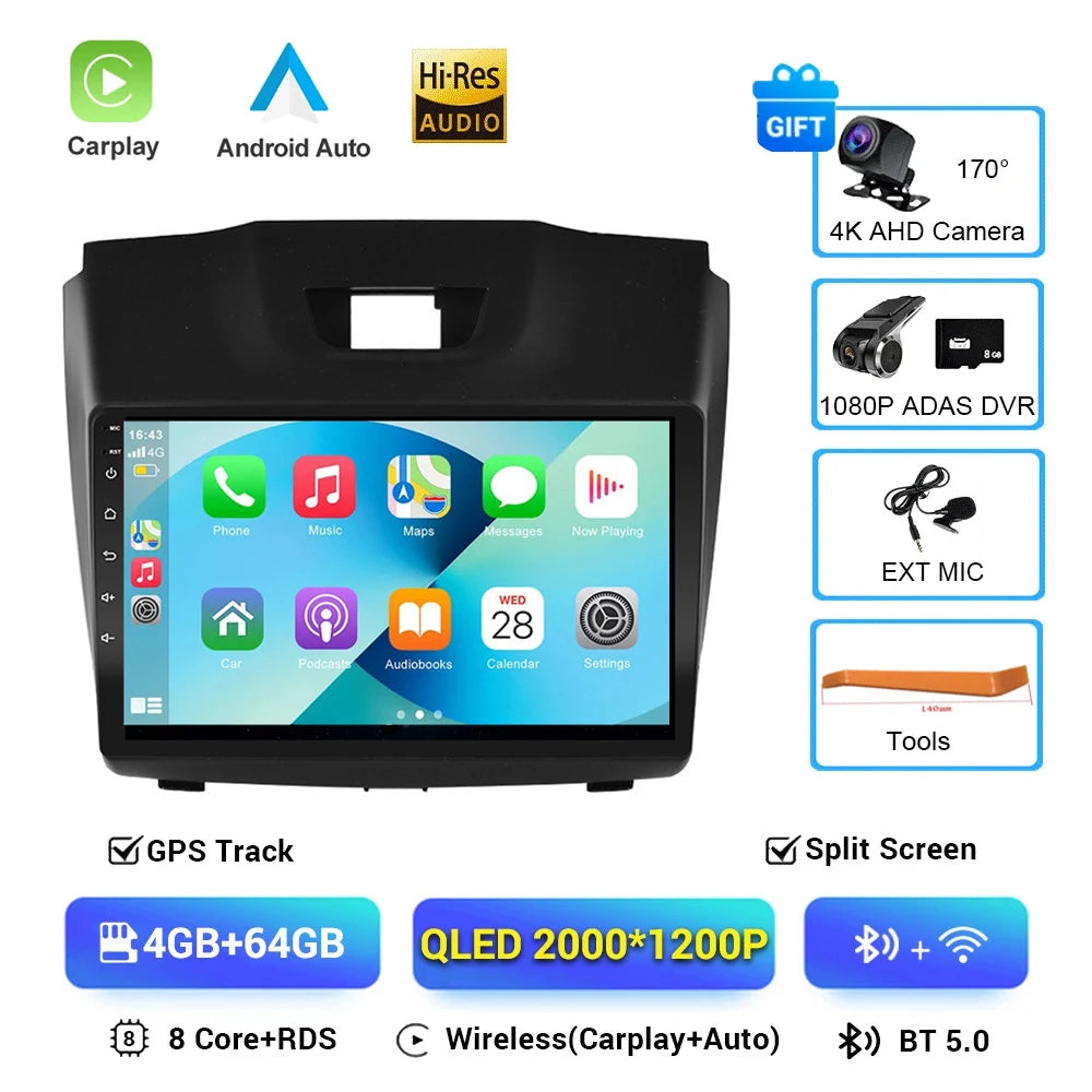 Android 16 Car DVD Player For Chevrolet Holden S10 TRAILBLAZER COLORADO ISUZU DMAX GPS Radio Audio Multimedia Stereo carplay