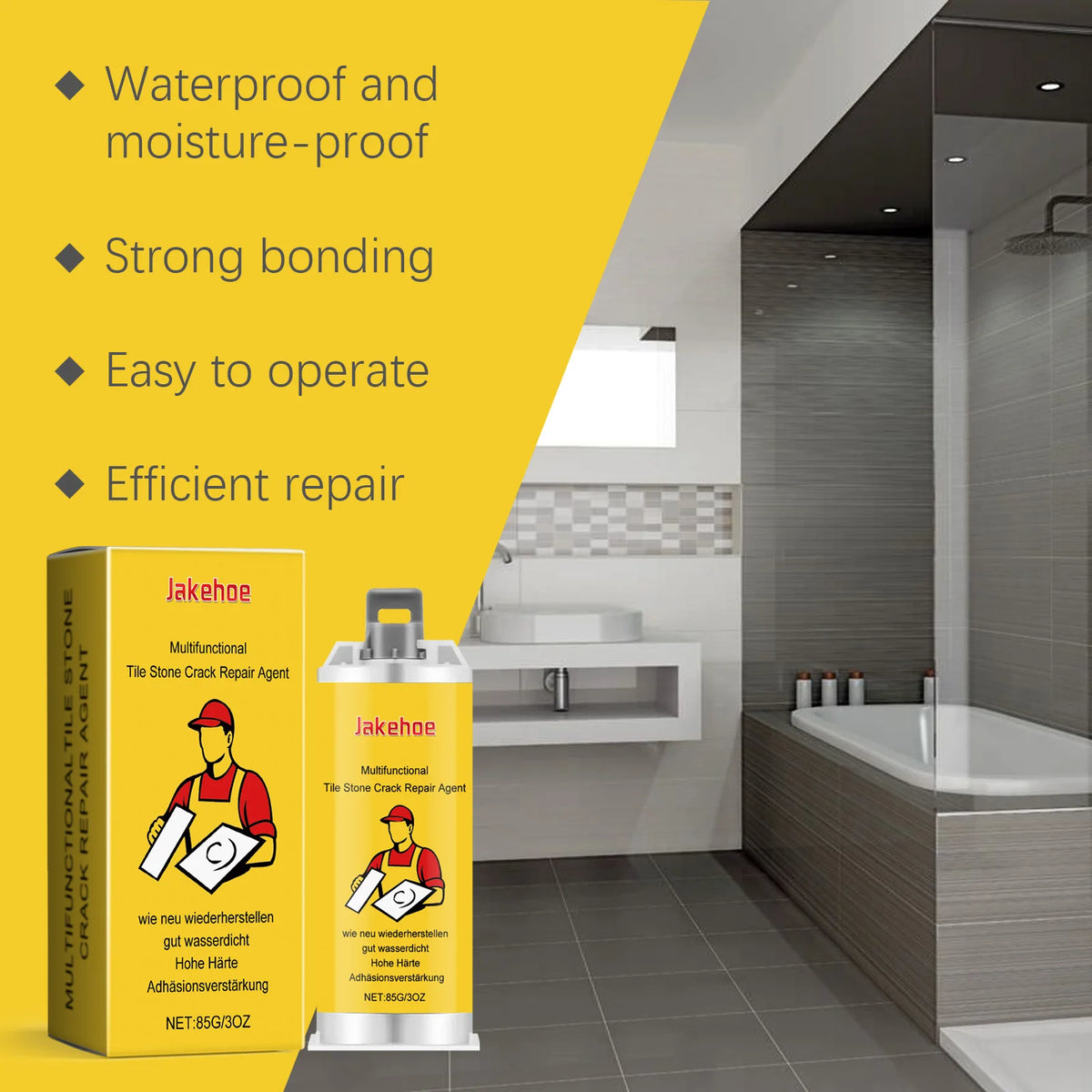 Tile & Stone Crack Repair Agent, Waterproof Ceramic Filler