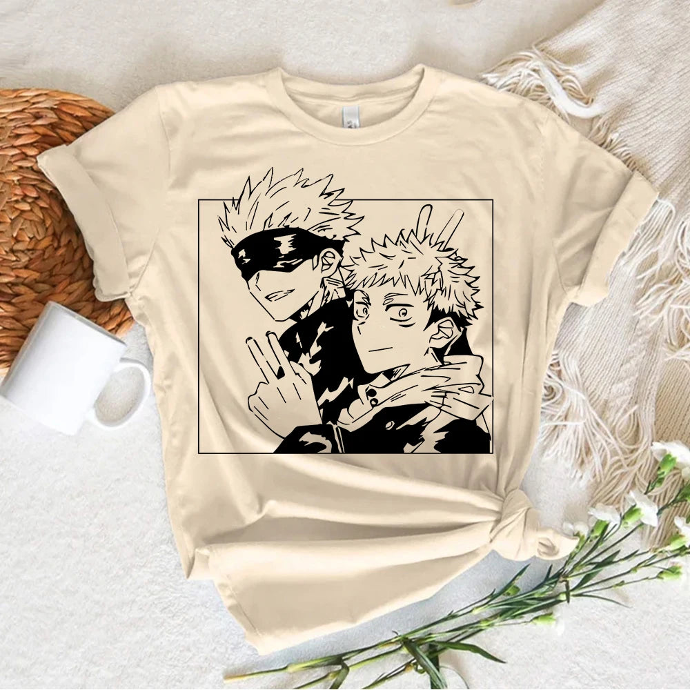 Gojo Anime t shirt women Y2K graphic streetwear top girl Japanese anime streetwear clothes