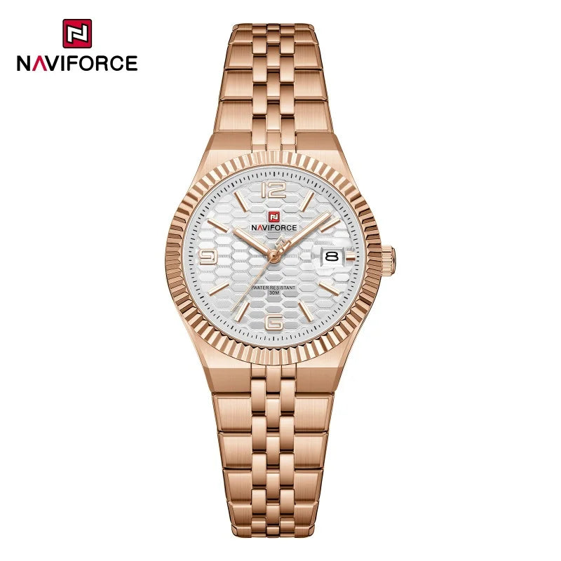 NAVIFORCE NF5079 Women's Quartz Watch — Waterproof Stainless Steel Bracelet