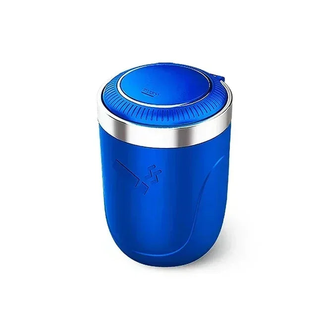 Car Ashtray With LED Light Universal Alloy Ash Tray Aluminum Cup Smokeless Auto Ashtray Flame Retardant Cigarette Holder Box