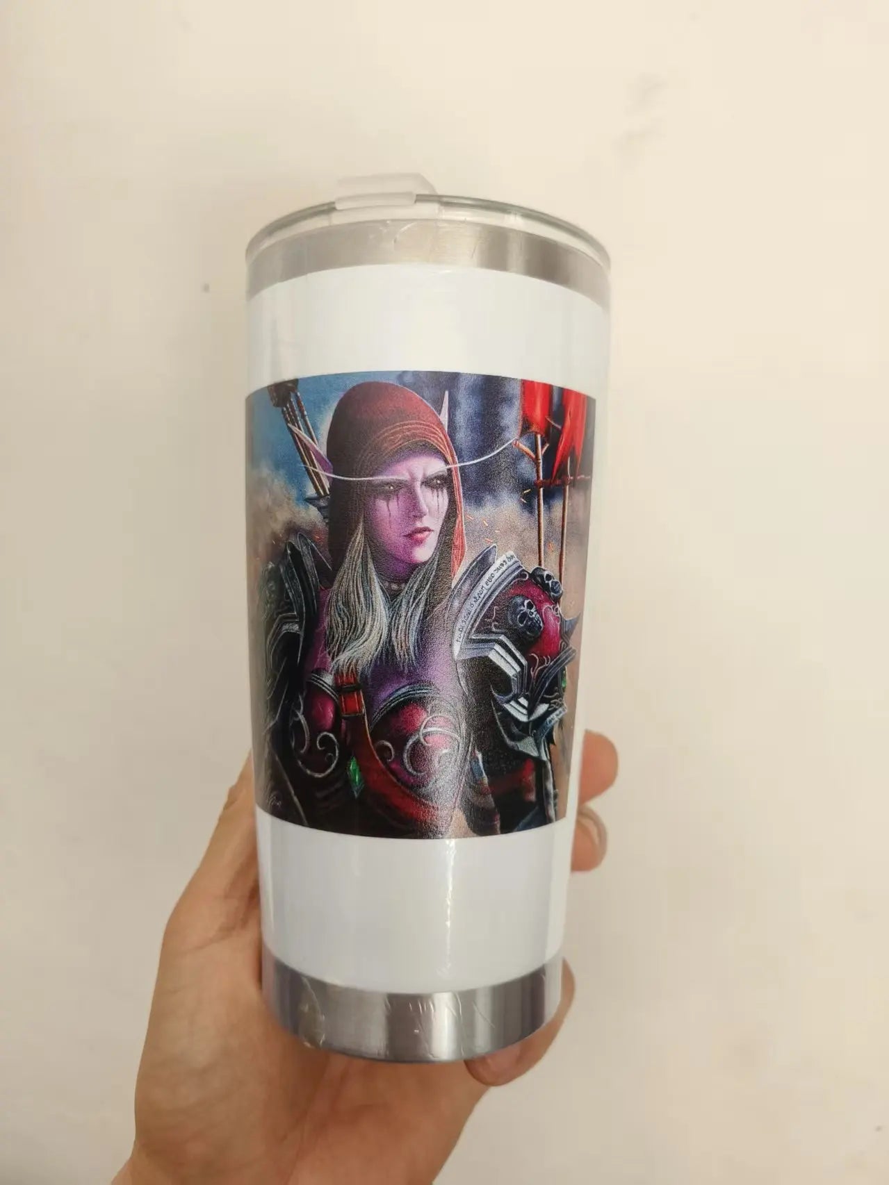 Personalized Your Text & Logo Wine Tumblers Stainless Steel Vacuum Insulated Travel Mug with Lid, Custom Birthday Gift
