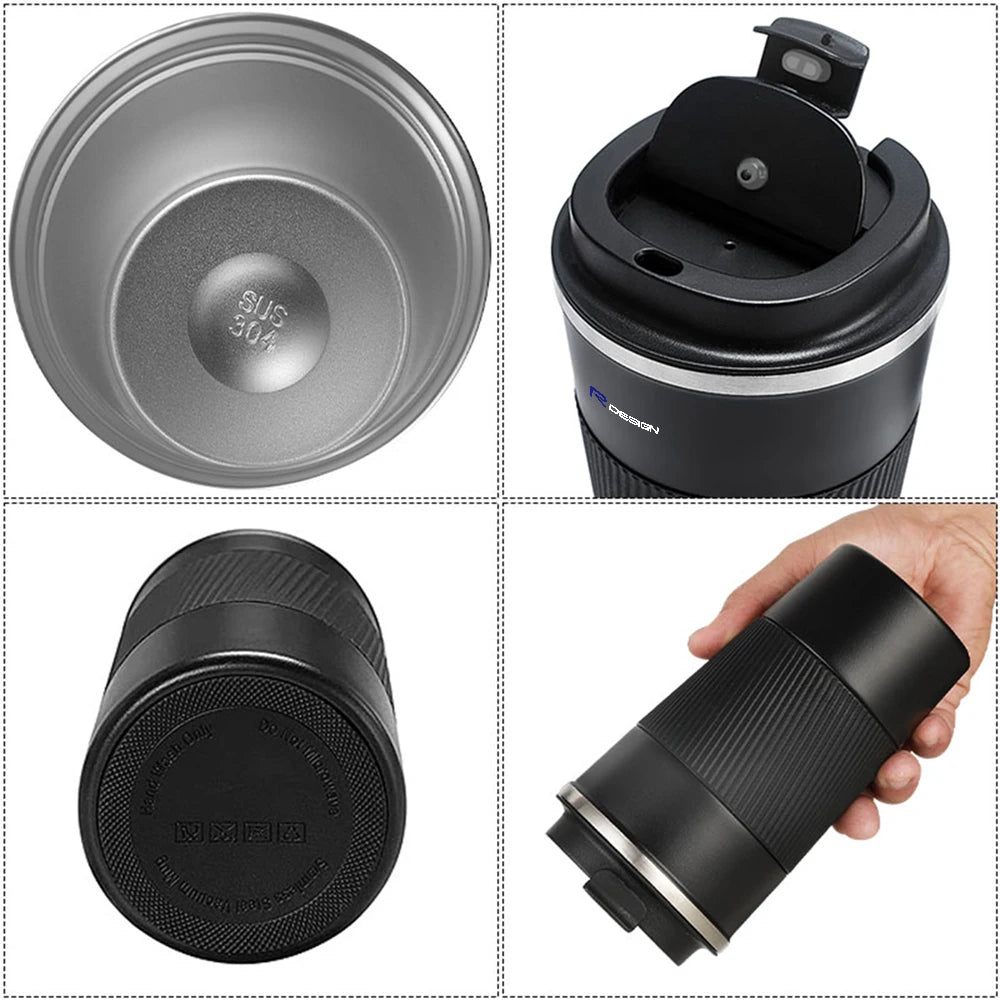 Car Badge Portable Stainless Steel Thermos Mug Coffee Cup Accessories For Volvo RDESIGN V60 XC60 XC60 XC90 XC90 C30 S80 XC40 S80