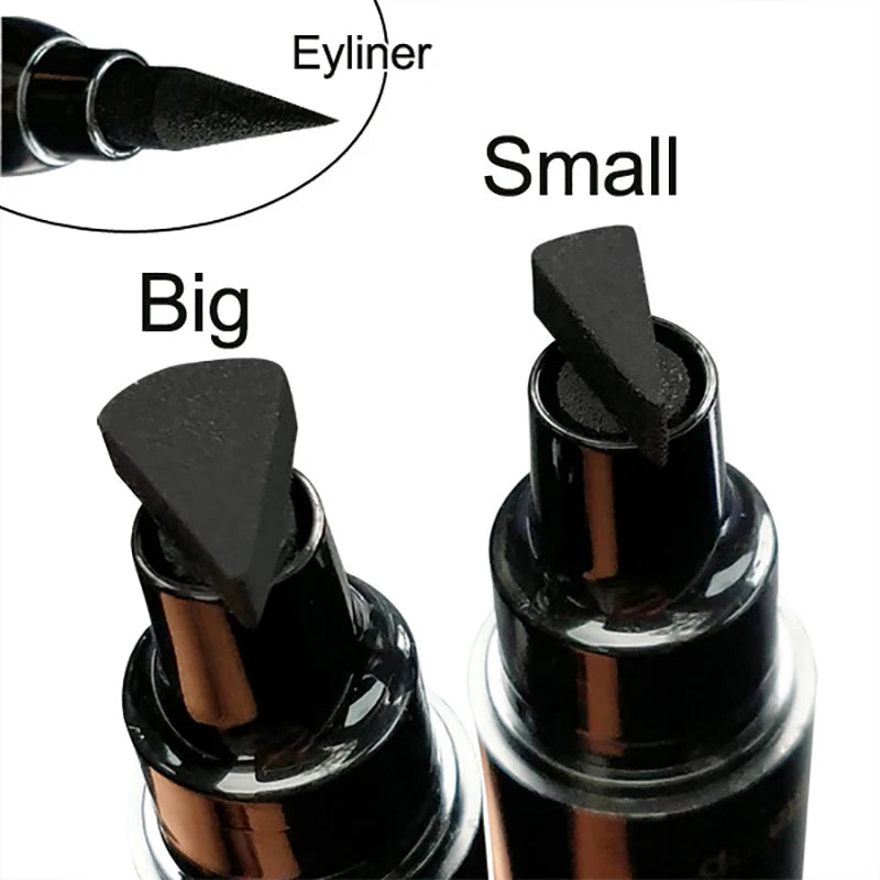 Double-Ended Stamp Liquid Eyeliner Pen – Waterproof Fast-Dry Black Eye Liner with Seal Stamp
