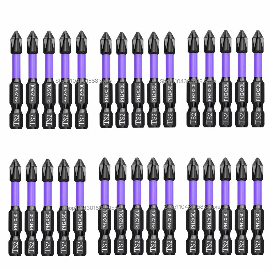 PH2 Impact Driver Bit Set 5-60PCS – Magnetic Cross Screwdriver Alloy Steel Non-Slip Drill Bits