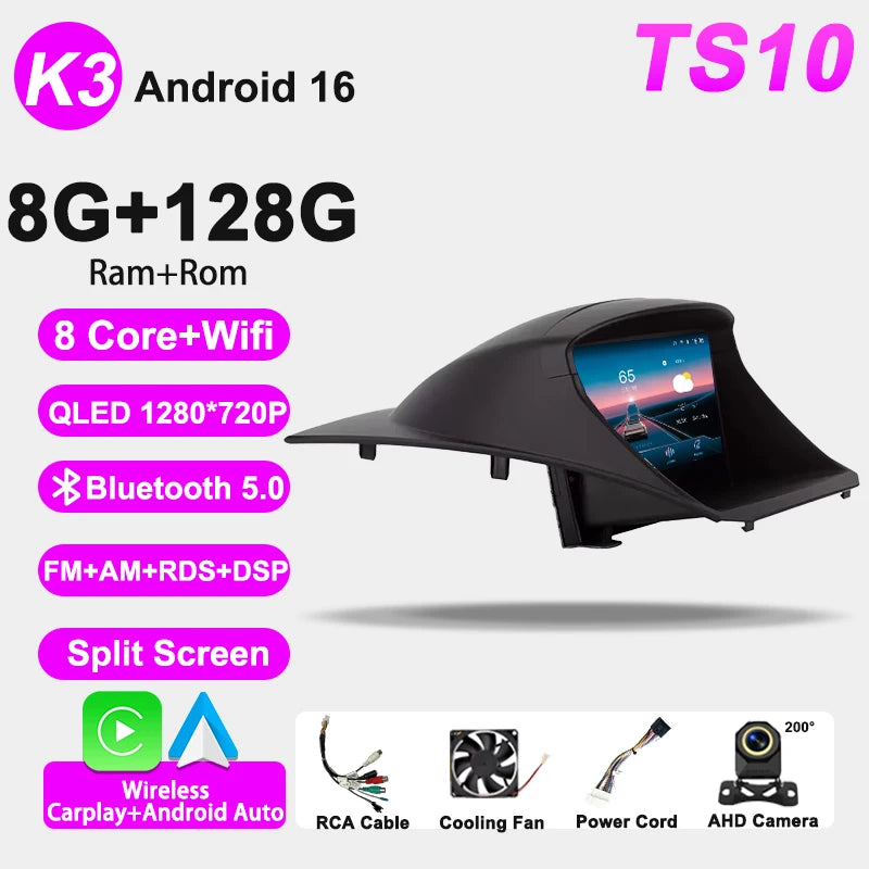 Car Radio Android 16 8 Core For Ford Fiesta MK6 MK7 2009-2017 GPS Navigation Smart Car Systems Wireless CarPlay Auto BT FM RDS
