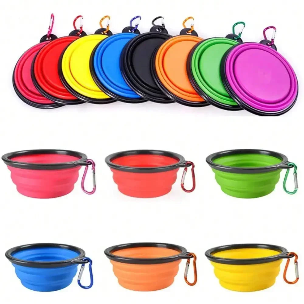Collapsible Dog Water Bottle and Food Bowl, 2-in-1 Travel Feeder