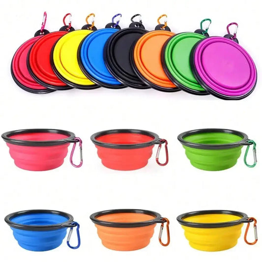 Collapsible Dog Water Bottle and Food Bowl, 2-in-1 Travel Feeder