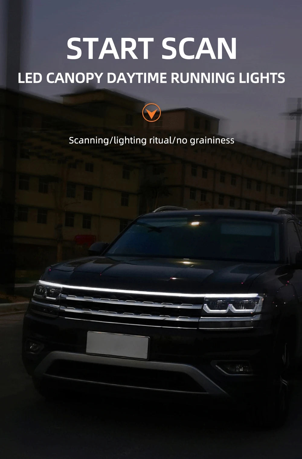 RXZ LED Daytime Running Light – Car Hood Decorative DRL Ambient Lamp 12V Scan Start Effect