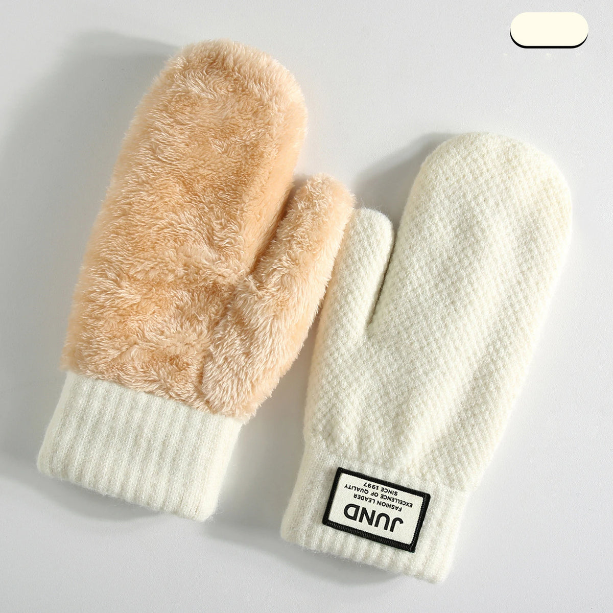 Unisex Double Layer Knit Mittens - Thick Fleece Lined Winter Mittens - photo 13
