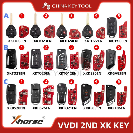 Xhorse 2nd Gen Remote Key Toyota Flat 2 Button (XKTO25EN)