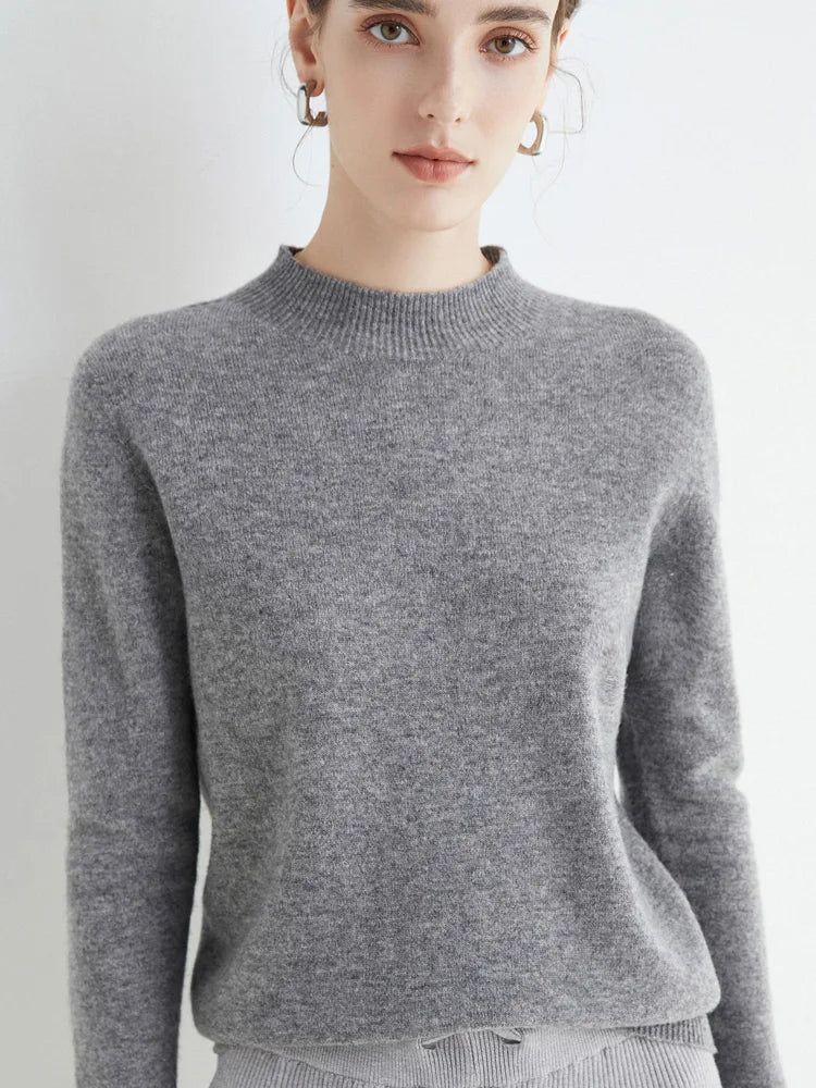 Women's soft mock neck pullover, solid knit — view 1 of 15