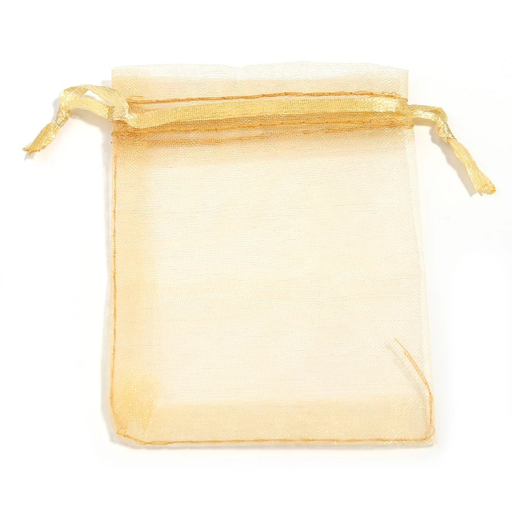 10pcs Organza Gift Bags – Sheer Tulle Mesh Pouches for Wedding Favors, Candy, Jewelry & Party Packaging | Solid Color