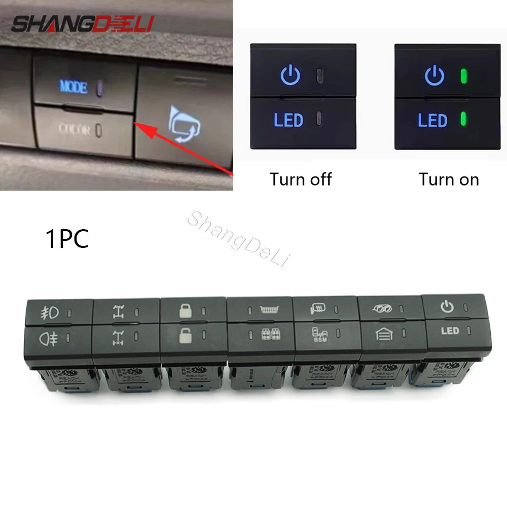 1pc Car Dual Switch Power LED Fog Lamp diff lock Headlight Switch Button for Toyota Tundra Tacoma 4Runner Prado Landcruiser RAV4