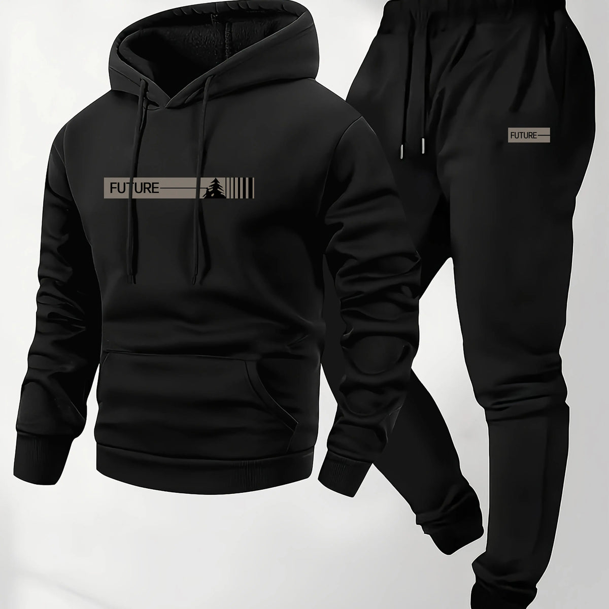 The 2026 new men's two-piece casual long-sleeved hooded sports shirt and sports pants set is suitable for wearing in autumn