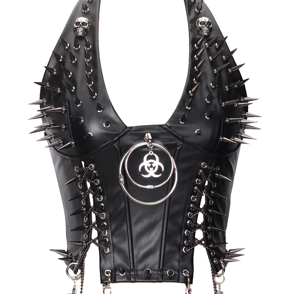 Women's Studded Y2K Grunge Tank Top — Gothic Spiked Cami