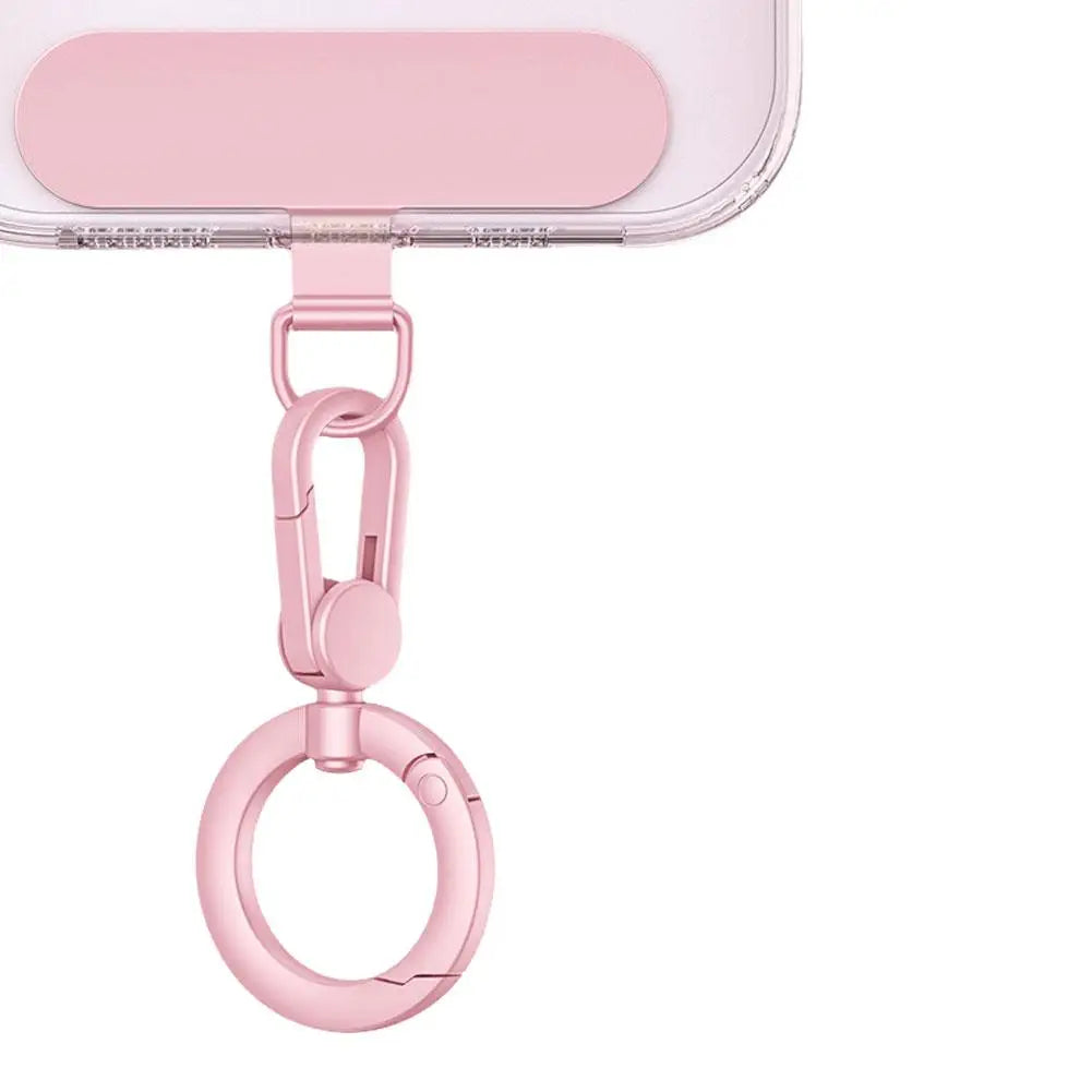Metal Phone Lanyard Gasket Patch Rotatable Metal Buckle Hanging   Steel Clip Card Cord Tab Mobile Phone Accessories