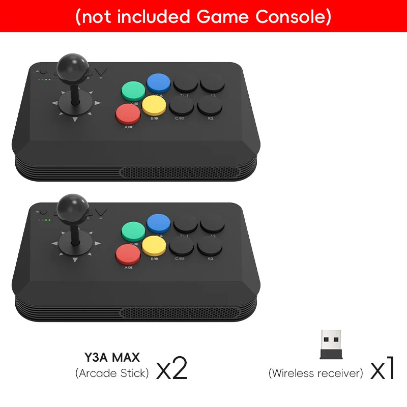Data Frog Y3A Max Wireless Arcade Stick – 27 Emulators, Turbo Mode | PC, Android & TV Box Fighting Game Joystick