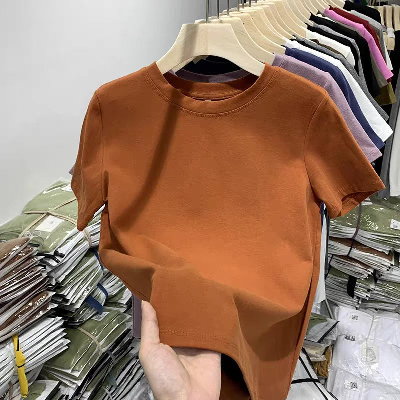 Women's plain cotton t-shirt - view 7