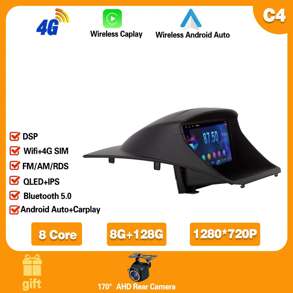 Car Stereo with Apple CarPlay & Android Auto, Compatible with Ford Fiesta Mk6 (2008-2019)