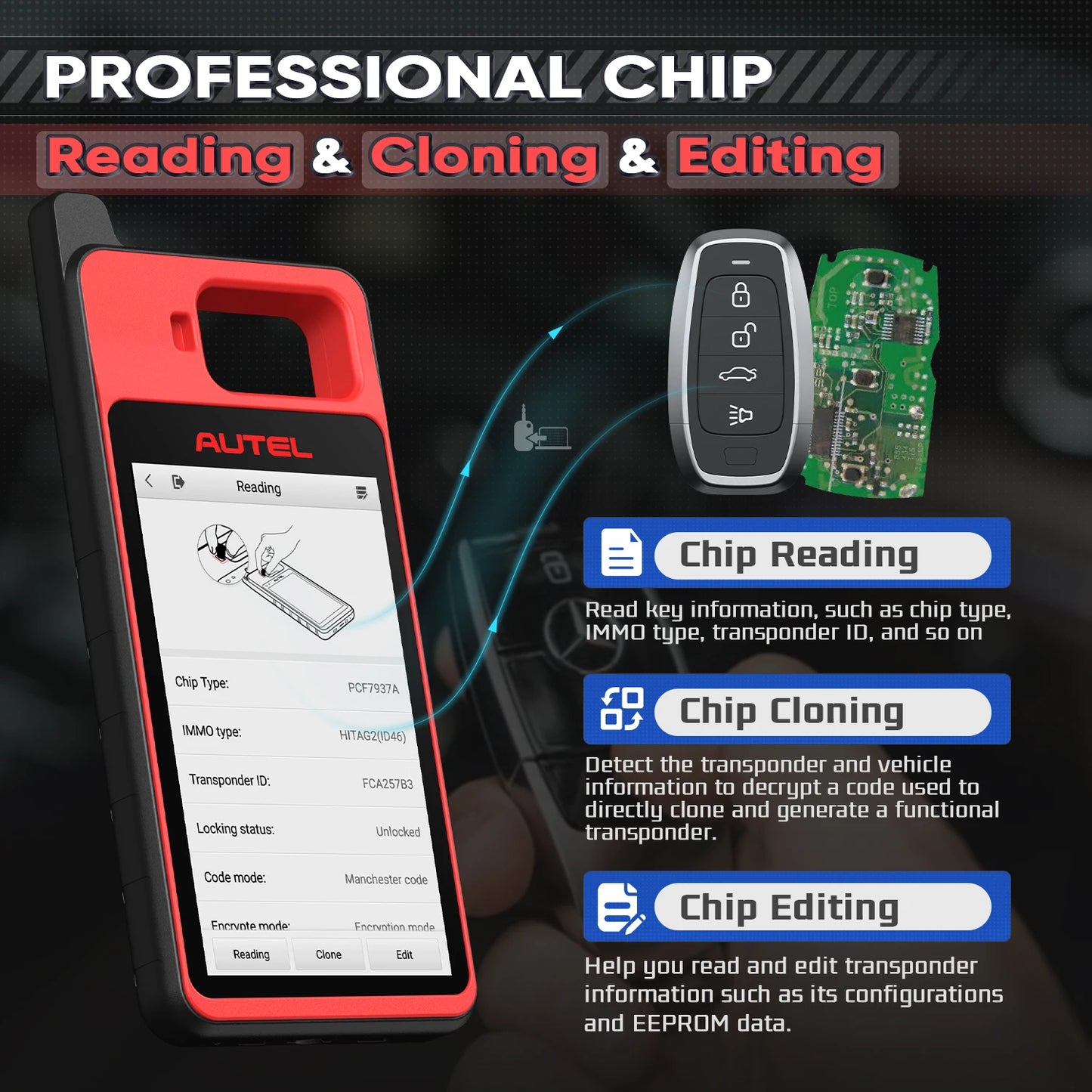 Autel MaxiIM KM100 KM100X Key Programming Tool Lifetime Free IMMO Immobilizer Key FOB Programmer OBD IMMO Key Learning PK IM508