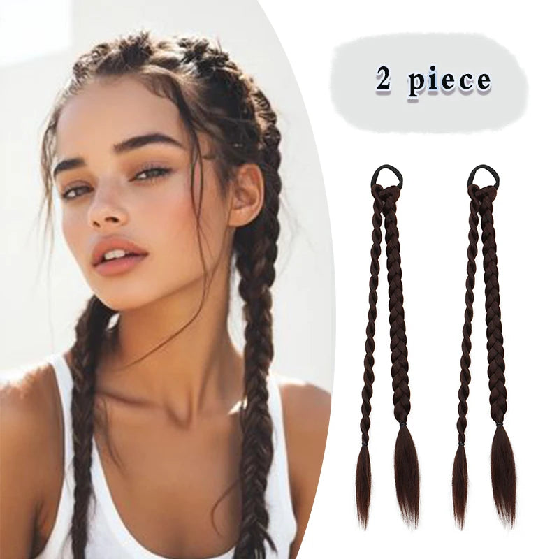 Synthetic Long Straight Sweet Cool Hair Wig Braids Hair Twist Braids Women Hairwear Accessories