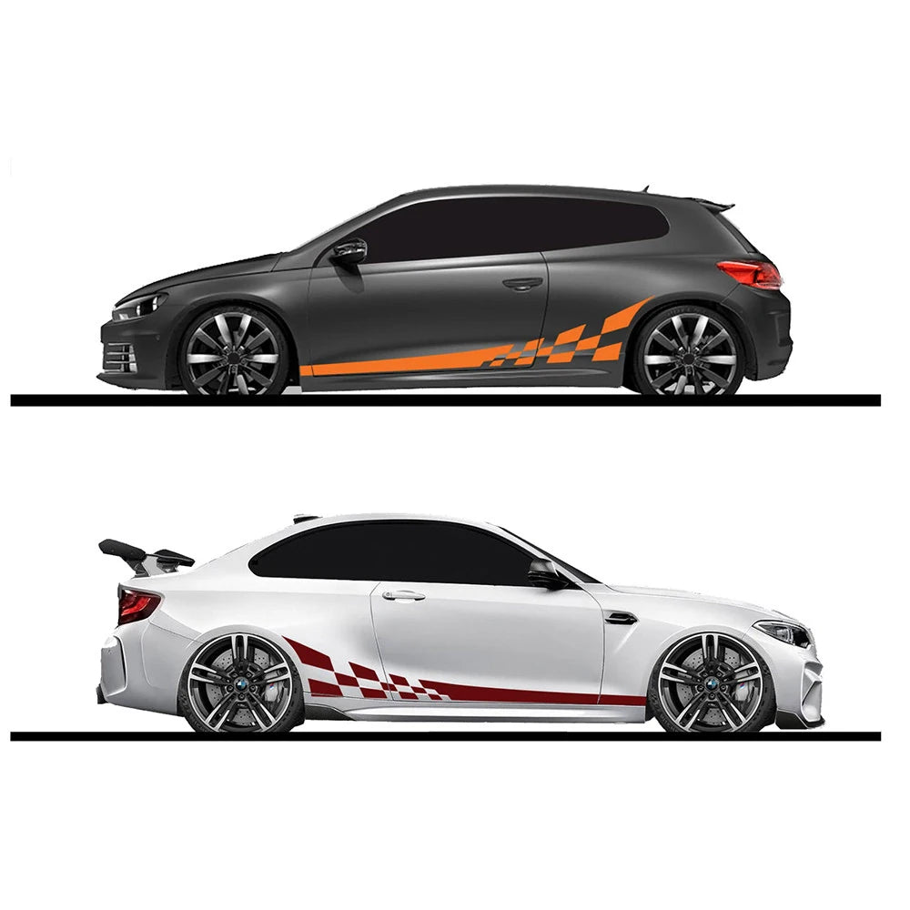 2pcs Car Vinyl Wrap Decals — Racing Stripe &amp; Camo, Universal Fit