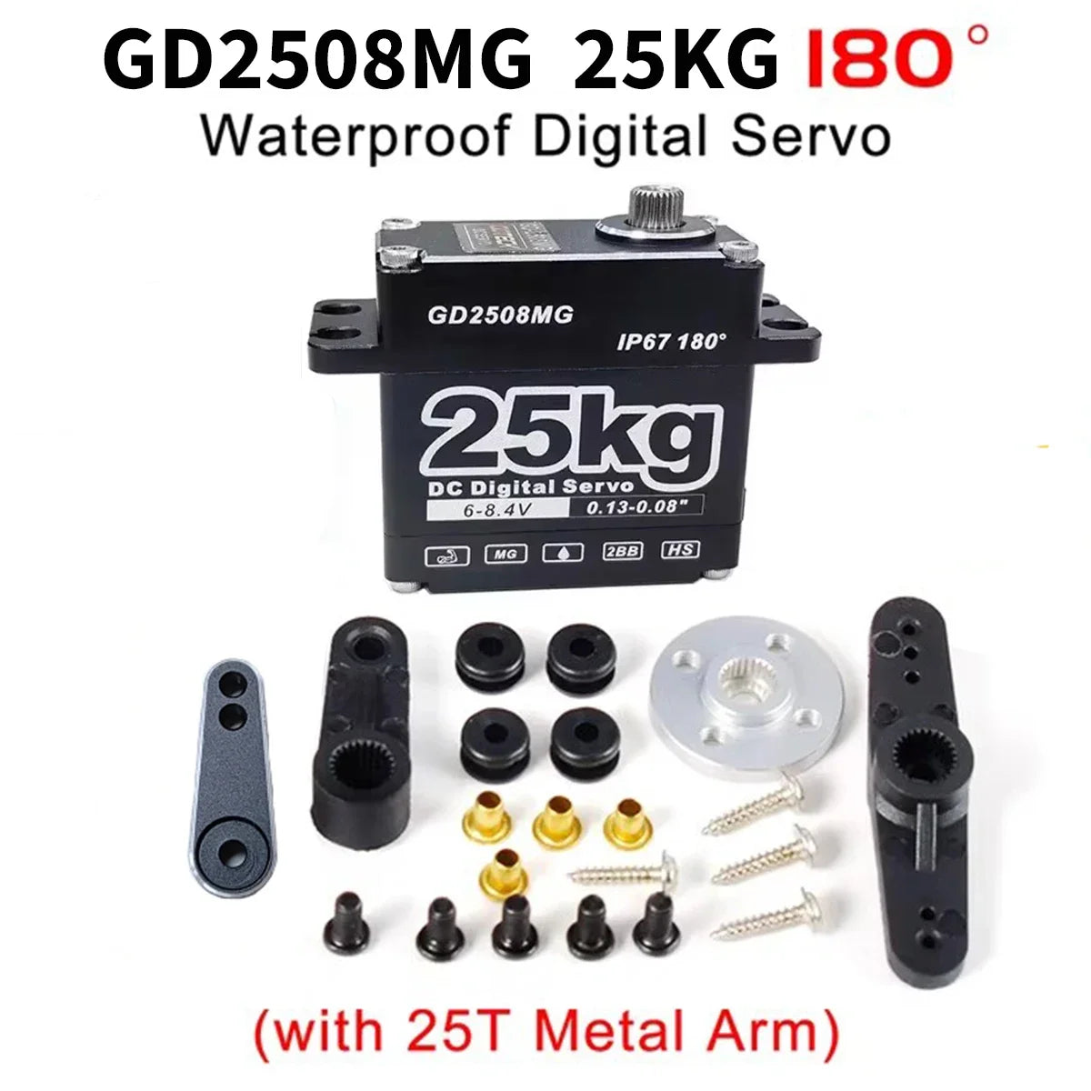 25kg 35kg 45kg RC Servo Metal Waterproof Servo For RC 1/10 1/8 Traxxas TRX4 Axial SCX10 Crawler Car Robot Truck Robot Parts