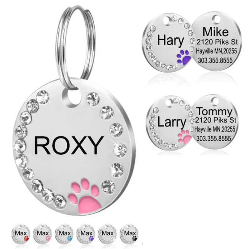 Custom Engraved Dog Tag - Stainless Steel Address & Name Tag