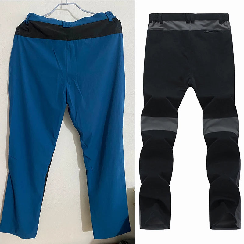 TRVLWEGO Men Summer Hiking Pants Camping Trousers Wear-resistant Water Splash Prevention Quick Dry UV Resistant Elastic Thin
