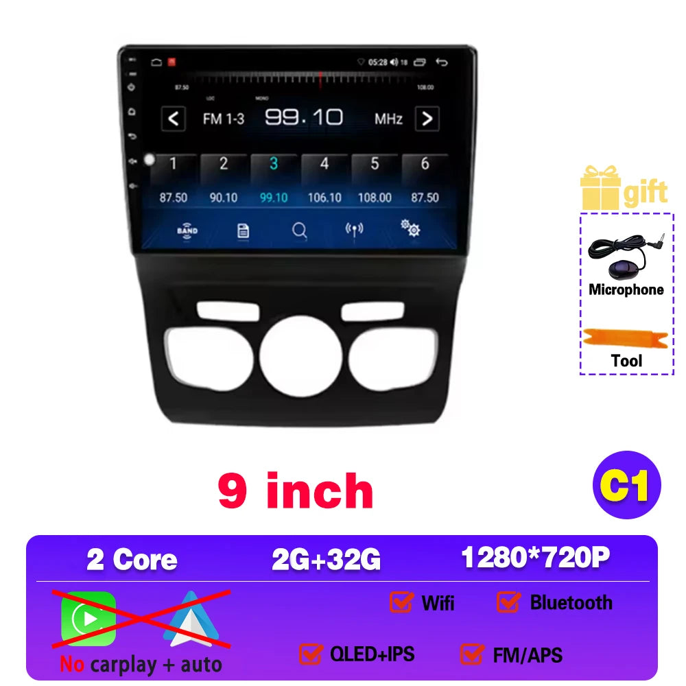 7" Car Stereo with Apple CarPlay & Android Auto, Compatible with Citroen C4, C4L & DS4