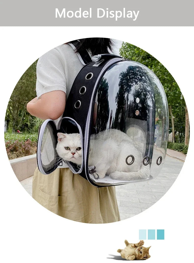 Portable Cat Pet Carrier Backpack Transparent Capsule Bubble Pet Backpack Small Animal Puppy Kitty Breathable Carrier for Travel