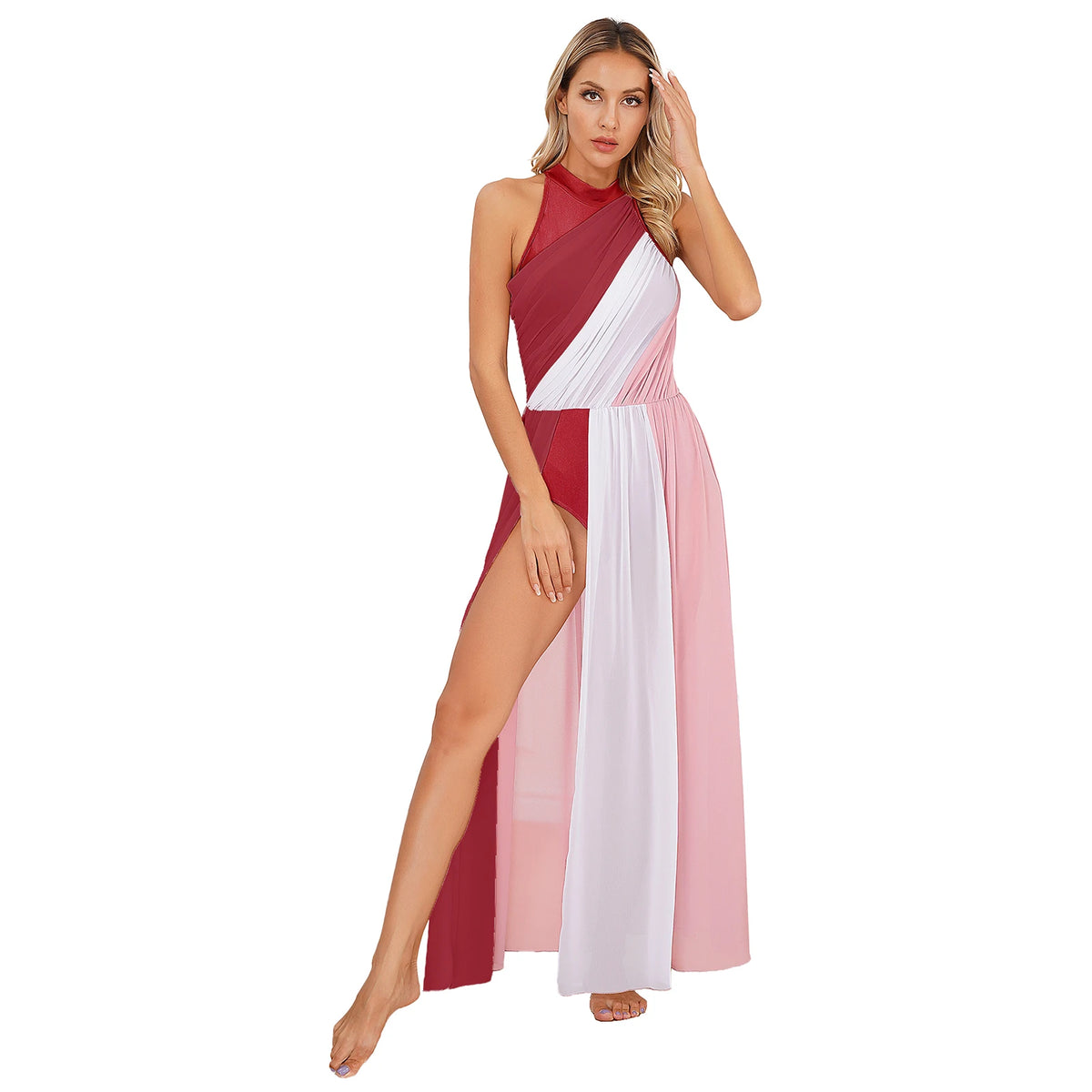 Women's praise dance long dress with split