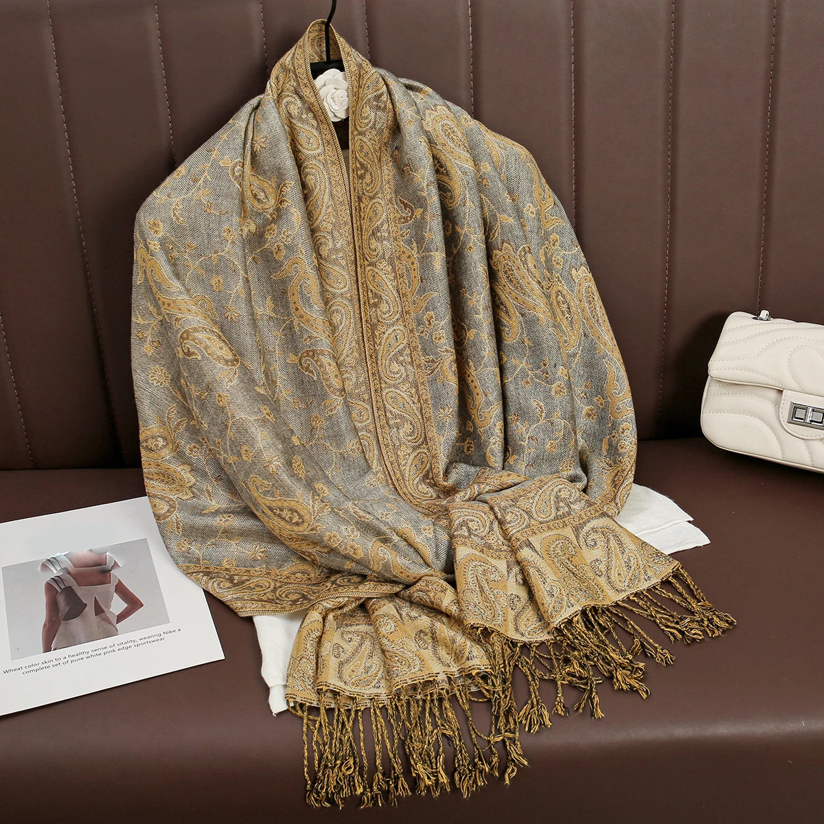 Women's Printed Pashmina Shawl, Soft Winter Scarf