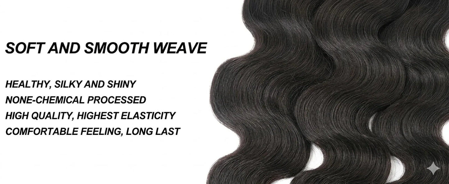 14A Body Wave Bundles Human Hair Brazilian Hair Weave Bundles Natural Black Human Hair Extensions 3 4 PCS Bundles For Women