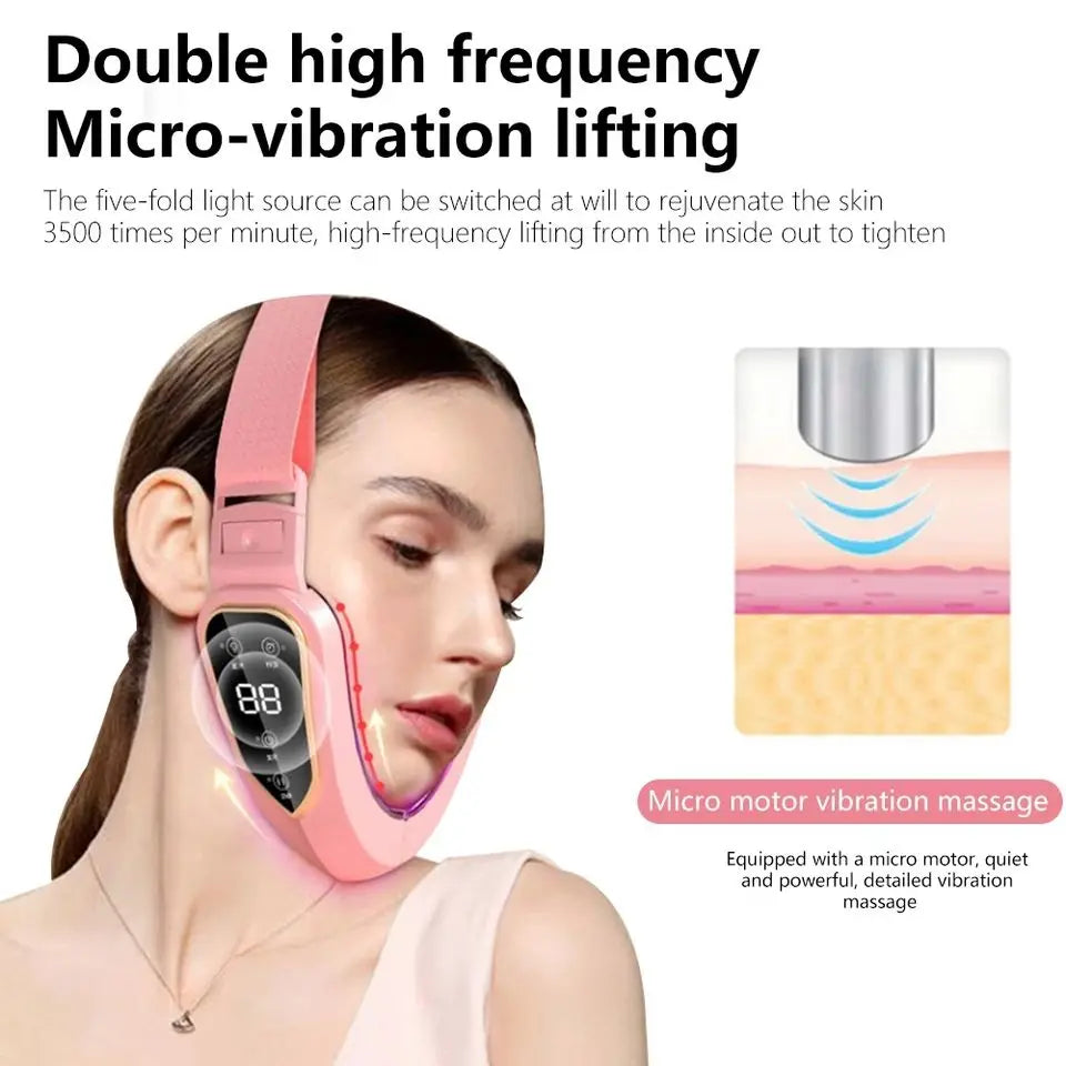 LED Photon Facial Massager — Heated Vibration Lifting Device