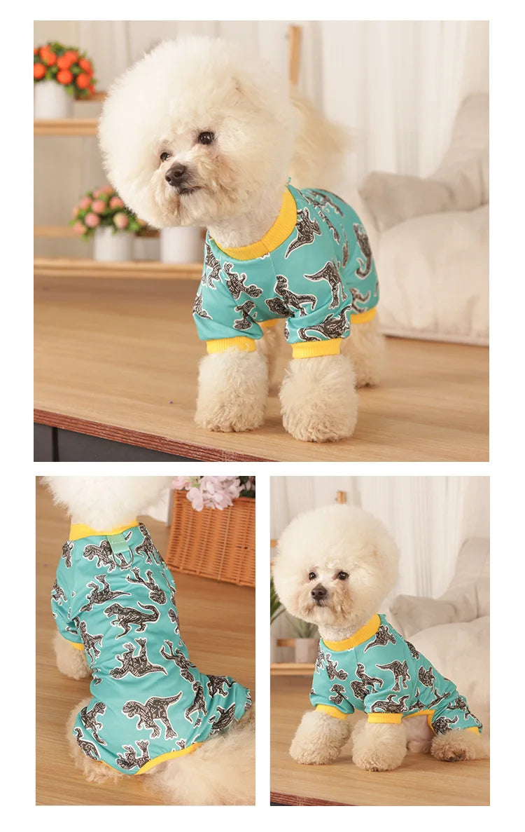 Dinosaur Dog Pajamas - Onesie with Sleeves for Small Dogs – photo 5