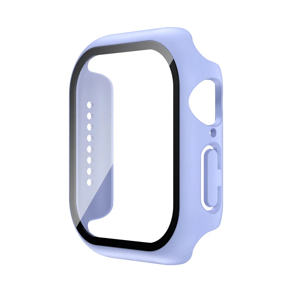 Apple Watch Tempered Glass Case + Screen Protector – Series 1–11, SE & Ultra 2 (38–46mm)