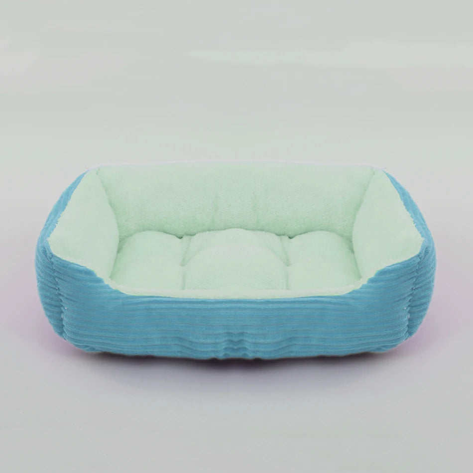 Square Plush Dog & Cat Sofa Bed - Cushioned Bolster Pet Bed - photo 12