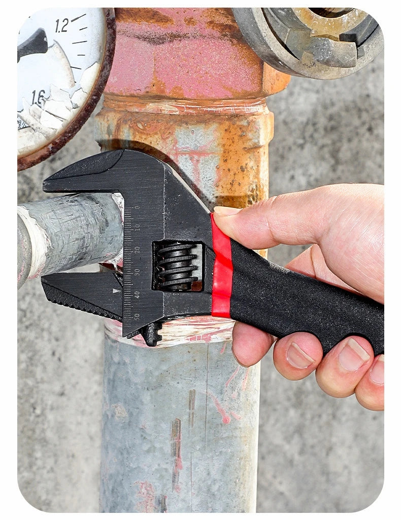1 Pcs 6/8” Short Handle Adjustable Wrench Oversized Open Bathroom Wrench Mini Small Board Large-diameter Adjustable Short Handle