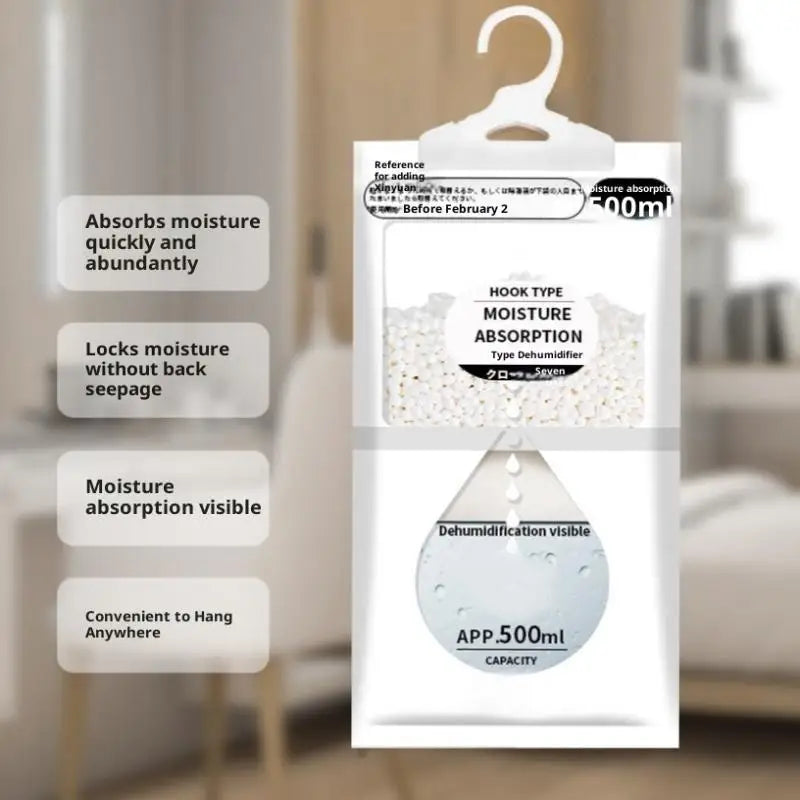 Hanging Moisture Absorber Bags for Wardrobes, 50 g - 5 or 10 Pack - view 7