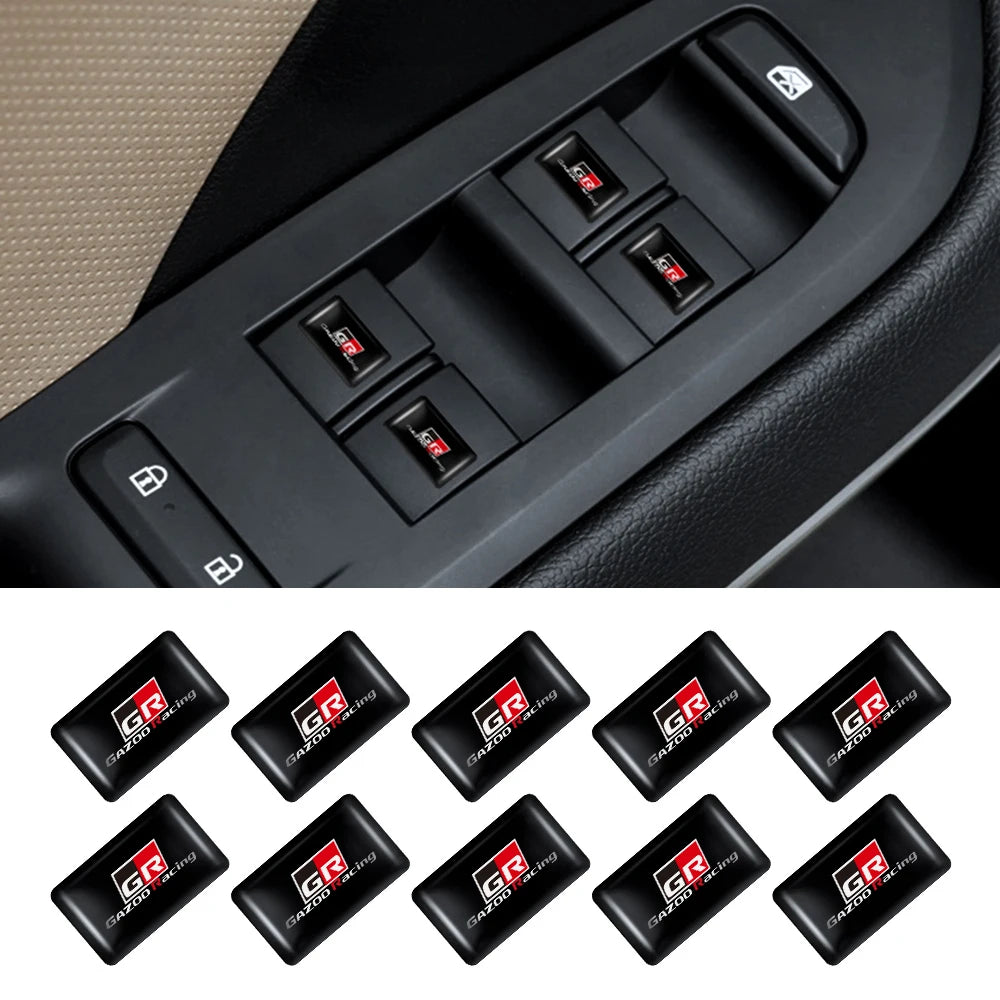 3D Epoxy Car Interior Decoration Badge Stickers for Toyota GR GRZOO RACING Prius Avensis Rav4 Land Cruiser Yaris TRD Camry Prado