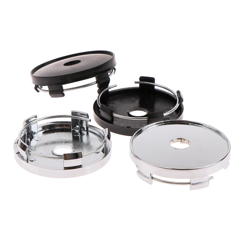 New 4Pcs/lot 60mm Fit 65mm Logo Black Plastic Car Wheel Center Hubcaps Covers Set Car Wheel Rim Hub Caps Car Styling Accessories