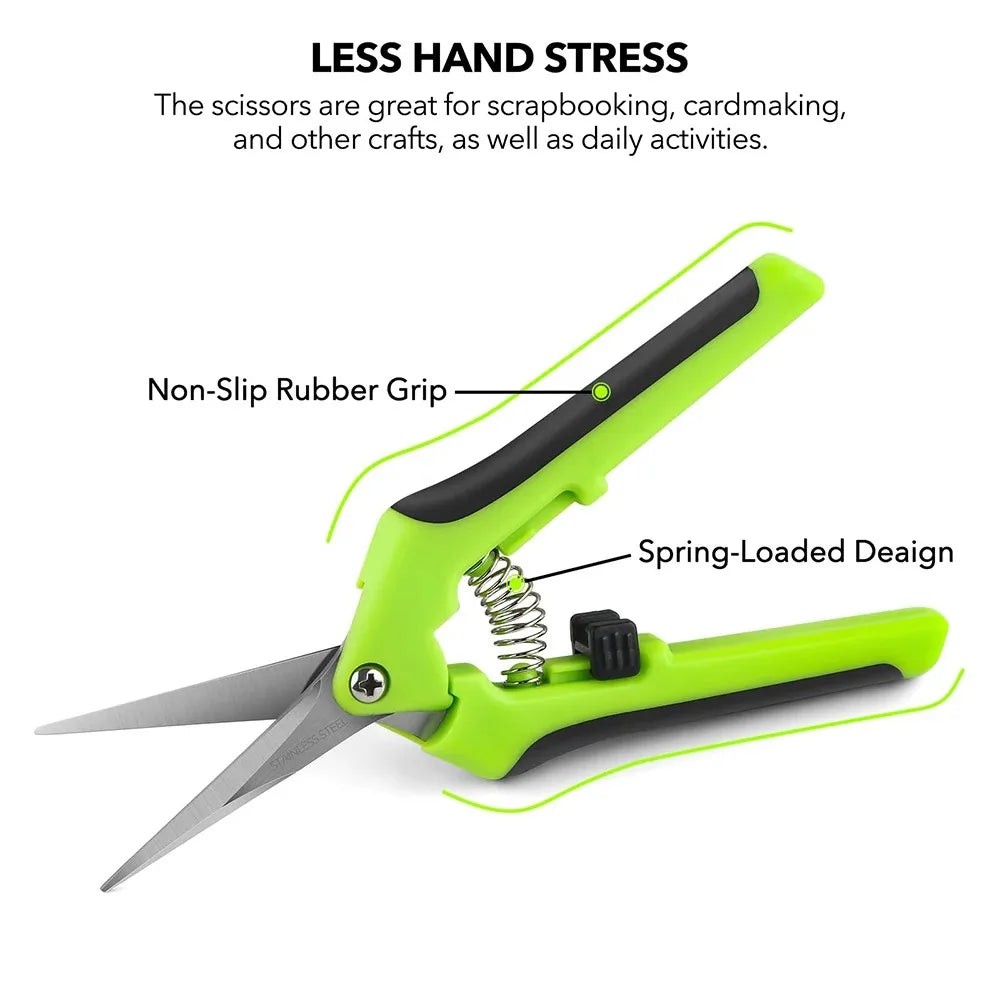 Garden Pruning Shears – Non-Slip Stainless Steel Flower, Fruit & Vegetable Scissors