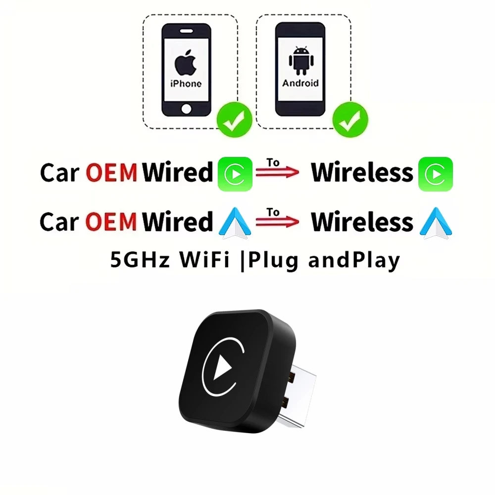 2-in-1 Wireless CarPlay & Android Auto Adapter