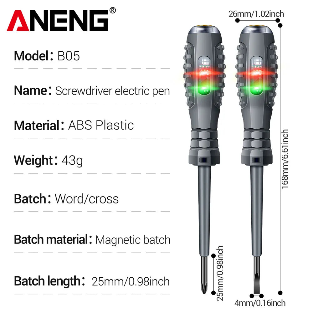 ANENG B05 Word/cross Screwdriver Tester Pen Strong Torque Highlight Meter Sensor Zero Live Detector with Indicator Electric Tool