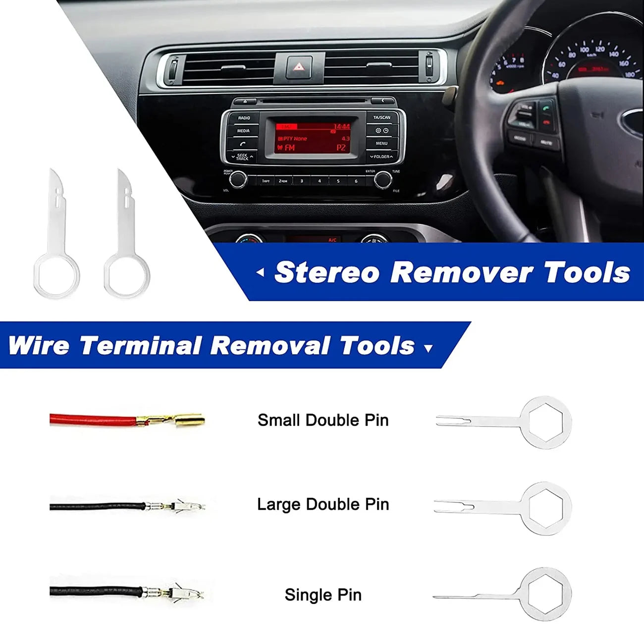 43-Piece Car Trim Removal Tool Set – Panel, Clip & Fastener Remover Kit with Crowbar